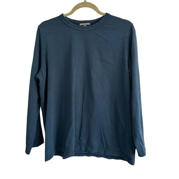 Cos Dusty Blue Scoop Neck Long Sleeve Shirt Size L Basics Elevated Sleepwear - Picture 1 of 10